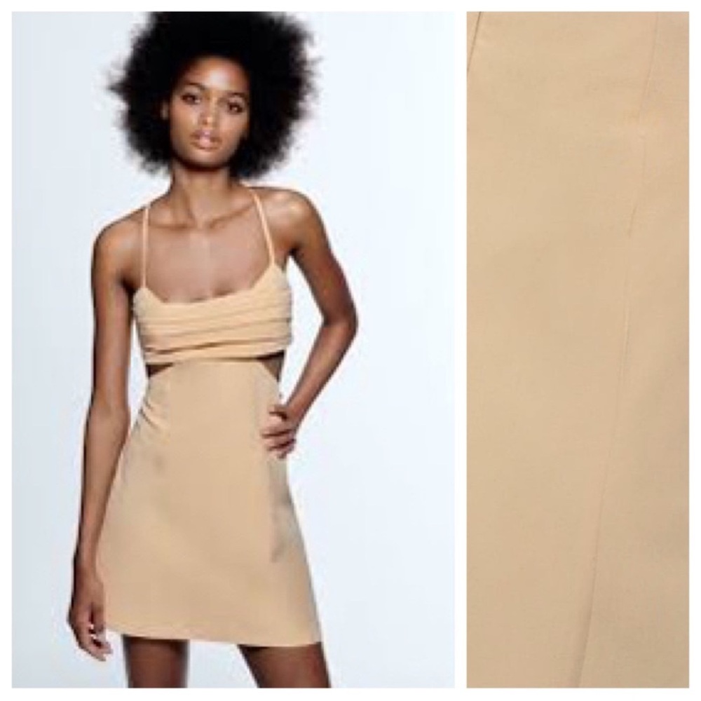 Zara linen blend cut out mini dress